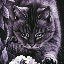 Схема вышивки «Котик и пчела.»