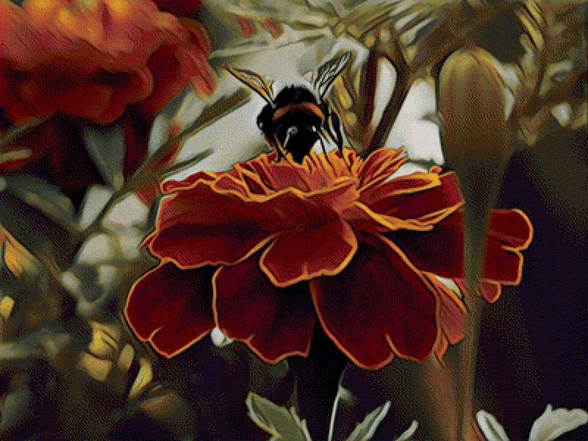 Полет шмеля - цветы., насекомое, шмель - предпросмотр