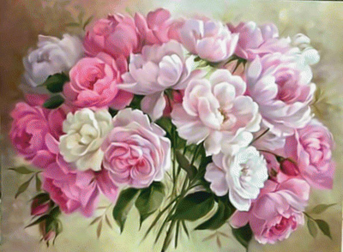 Пионы. - букет, картина, живопись., пионы - предпросмотр