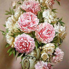 Схема вышивки «Пионы. Живопись.»