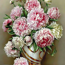 Схема вышивки «Пионы. Живопись.»