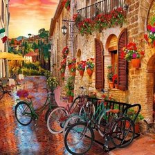 Схема вышивки «Biking Tuscany.»