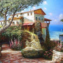 Схема вышивки «ДОМИК У МОРЯ»