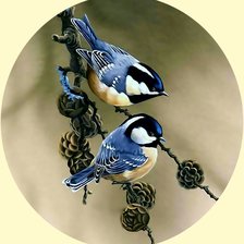 Схема вышивки «Синички.»