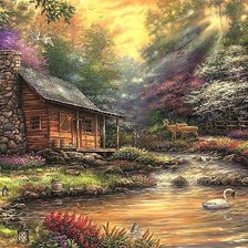 Схема вышивки «ДОМИК В ЛЕСУ»