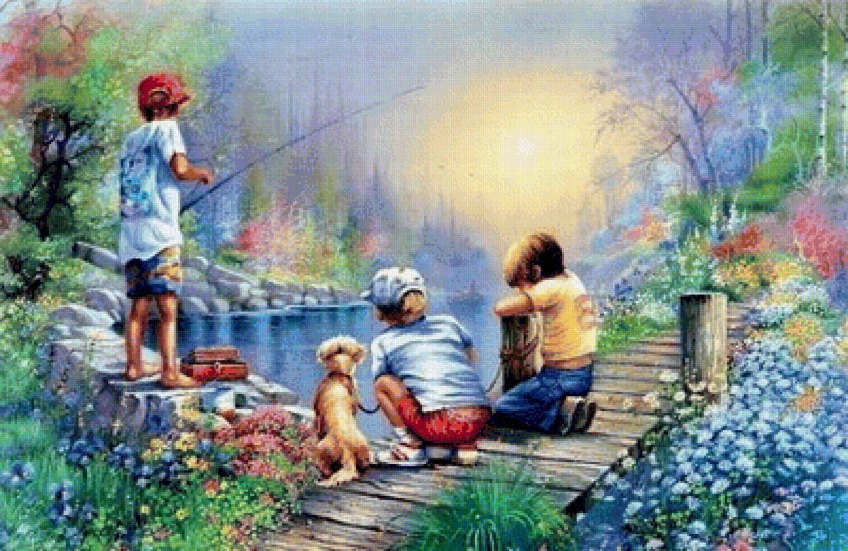 Fishing Time. - scenarys.children.animals.flowers and gardens. - предпросмотр