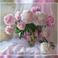 Схема вышивки «Пионы. Живопись.»