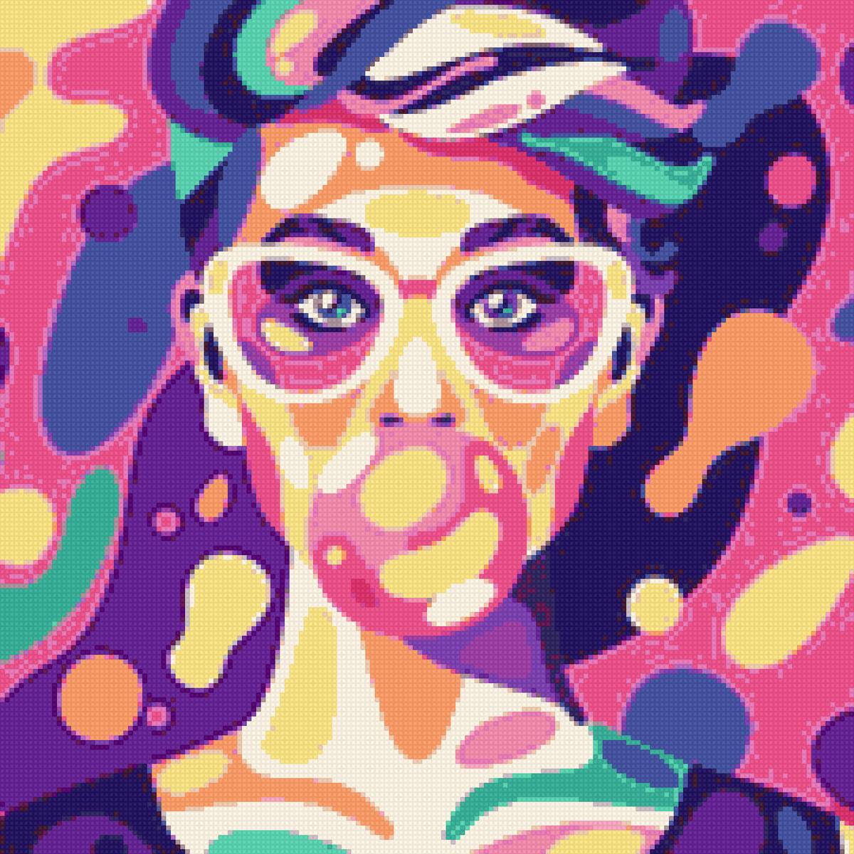 Молодежь - арт, лицо, девушка, авангард - предпросмотр