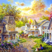 Схема вышивки «Summer Village.»