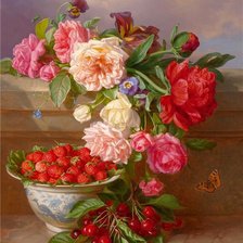 Схема вышивки «Roses and Strawberries 2»