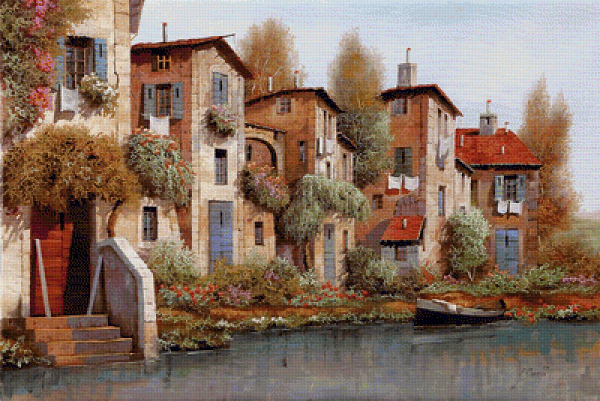 Il Salice Nel Borgo. - guido borelli painter.scenarys.flowers and gardens. - предпросмотр