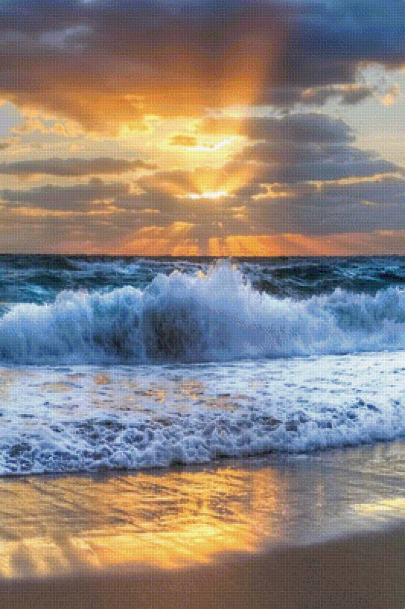 НА БЕРЕГУ  МОРЯ - пейзаж, природа, вода - предпросмотр