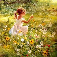 Схема вышивки «В ромашковом поле /худ. Дарья Чачева/»