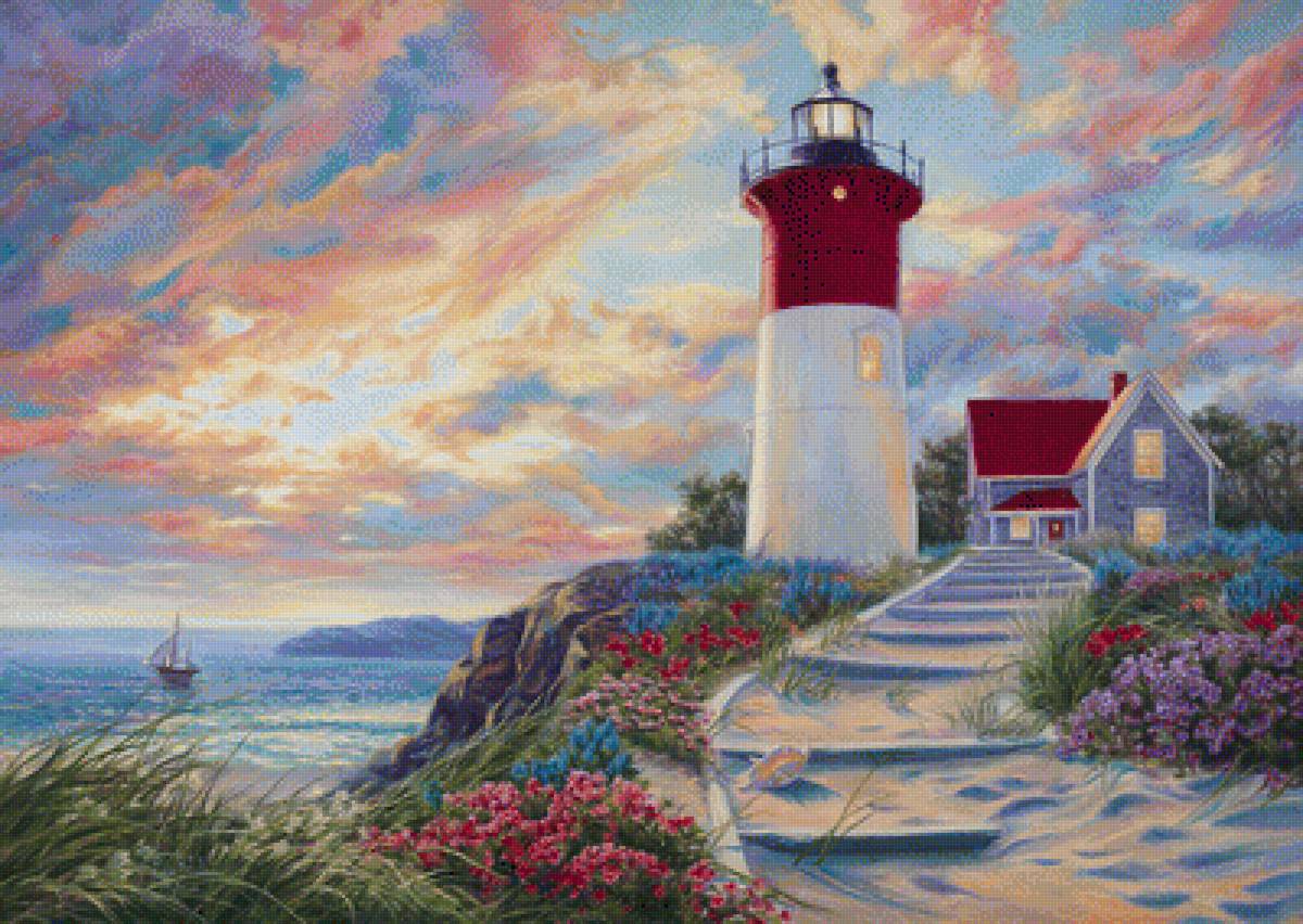 Lighthouse at Sunset. - lucie bilodeau.seascapes. - предпросмотр