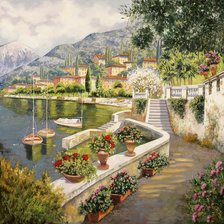 Схема вышивки «Mooring at Bellagio.»
