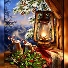 Схема вышивки «Тихий рождественский вечерок.»