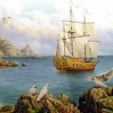 Схема вышивки «Корабль»