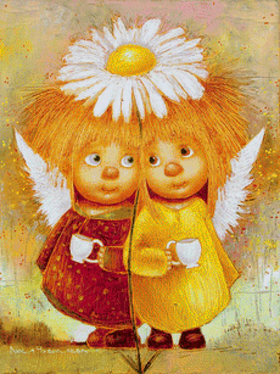 Ангелы с ромашкой Галина Чувиляева - предпросмотр