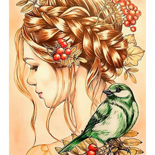 Схема вышивки «Портрет девушки»