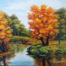 Схема вышивки «осенний пейзаж»