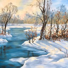 Схема вышивки «зимний пейзаж»