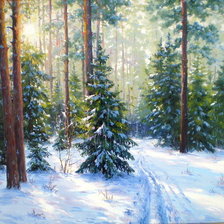 Схема вышивки «зима в лесу»