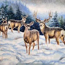 Схема вышивки «Олени»