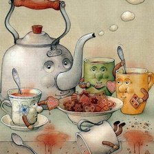 Схема вышивки «чаепитие»