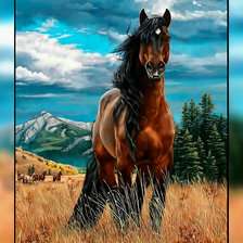 Схема вышивки «Мустанг.»