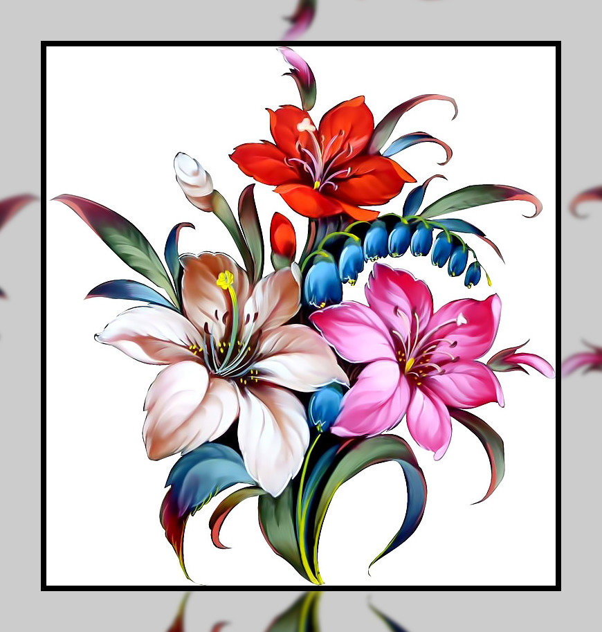 Букетик. - цветы, лилии., букет - оригинал