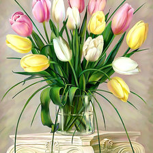 Схема вышивки «Серия "Букет". Тюльпаны»