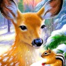 Схема вышивки «Оленёнок.»