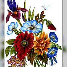 Схема вышивки «Букет цветов.»