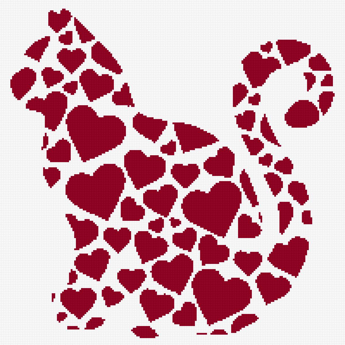 Gatto mono cuori - monocolore - предпросмотр