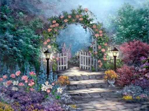 Garden Gate. - scenarys.flowers and gardens. - оригинал