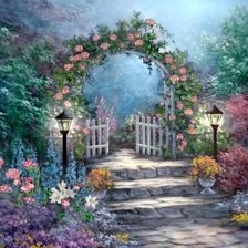 Схема вышивки «Garden Gate.»