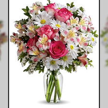 Схема вышивки «Розы и ромашки.»