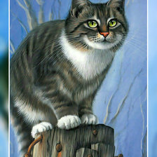 Схема вышивки «Любопытный котик2.»