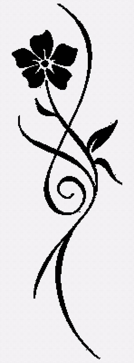 Маленький цветочек - монохром - предпросмотр