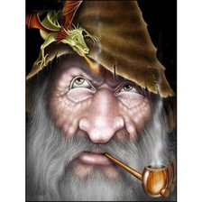 Схема вышивки «старик , дракон»