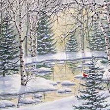 Схема вышивки «зимний лес»