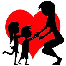 Схема вышивки «Cuore mamma e bimbi»