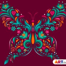 Схема вышивки «бабочка , подушка»