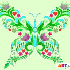 Схема вышивки «бабочка , подушка»