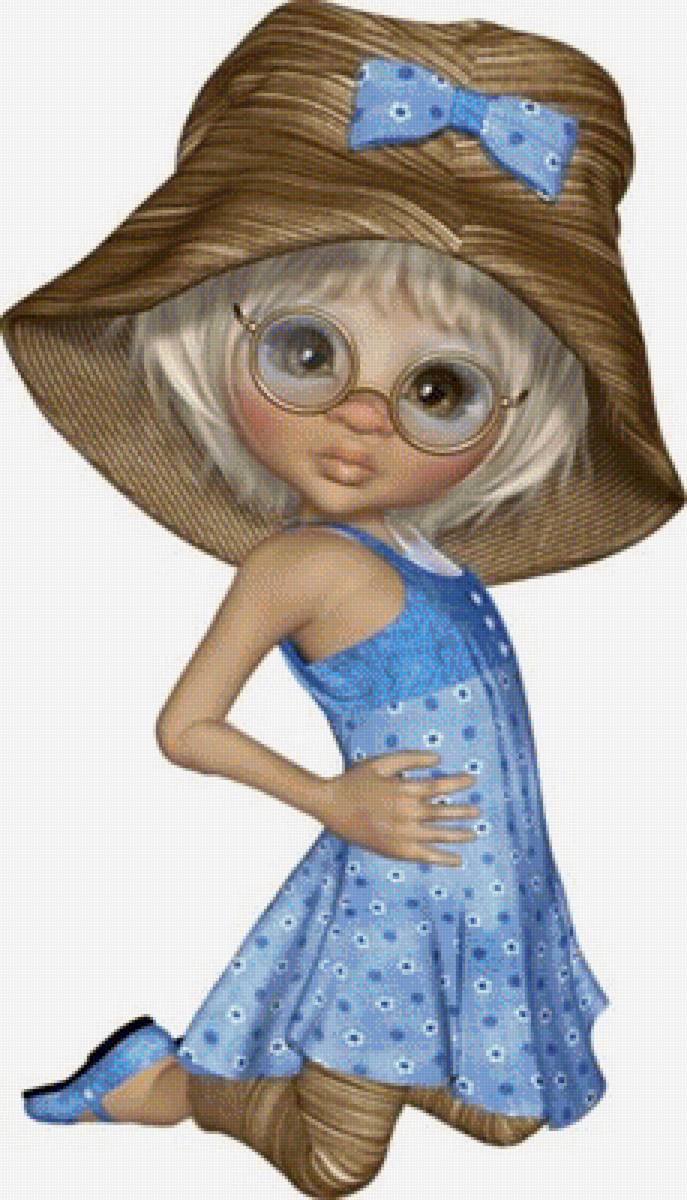 ШЛЯПА С ГОЛУБЫМ БАНТОМ - дети - предпросмотр