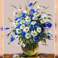 Схема вышивки «Ромашки, васильки.»