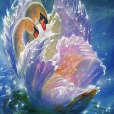 Схема вышивки «лебеди»