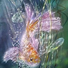 Схема вышивки «золотая рыбка»