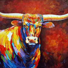 Схема вышивки «Радужный бык»