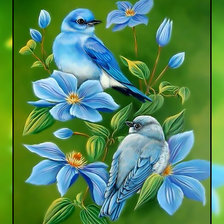 Схема вышивки «Птички.»